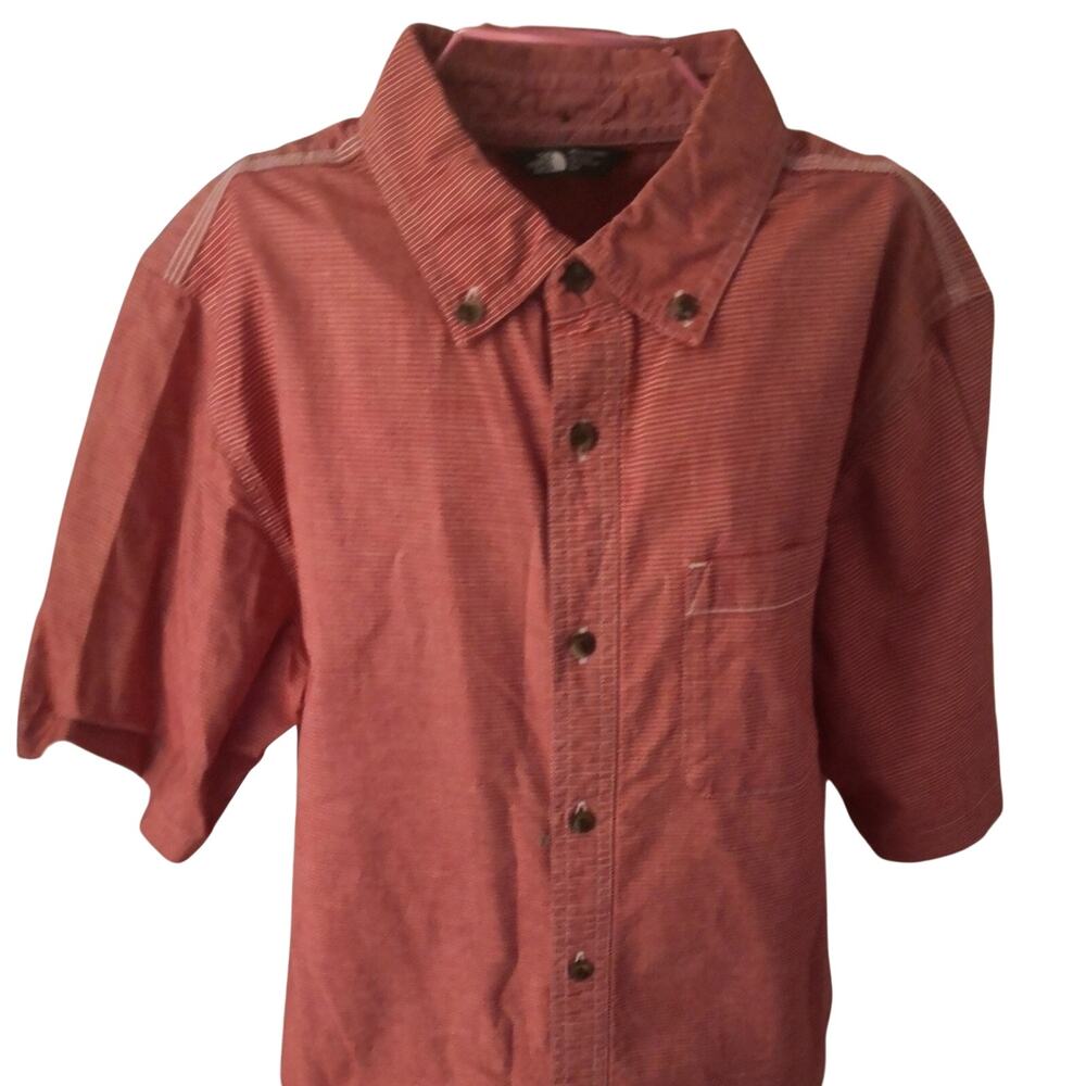 The North Face Red/White Short Sleeve Buttondown Shirt S Preppy Americana Unisex